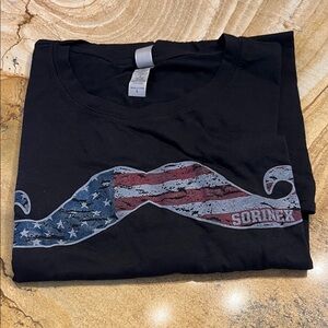 Next Level Apparel Black Patriotic Mustache Tee